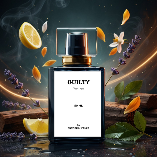 Guilty women’s perfume by Just Pink Vault – luxury-inspired, long-lasting fragrance in Pakistan with elegant black bottle design